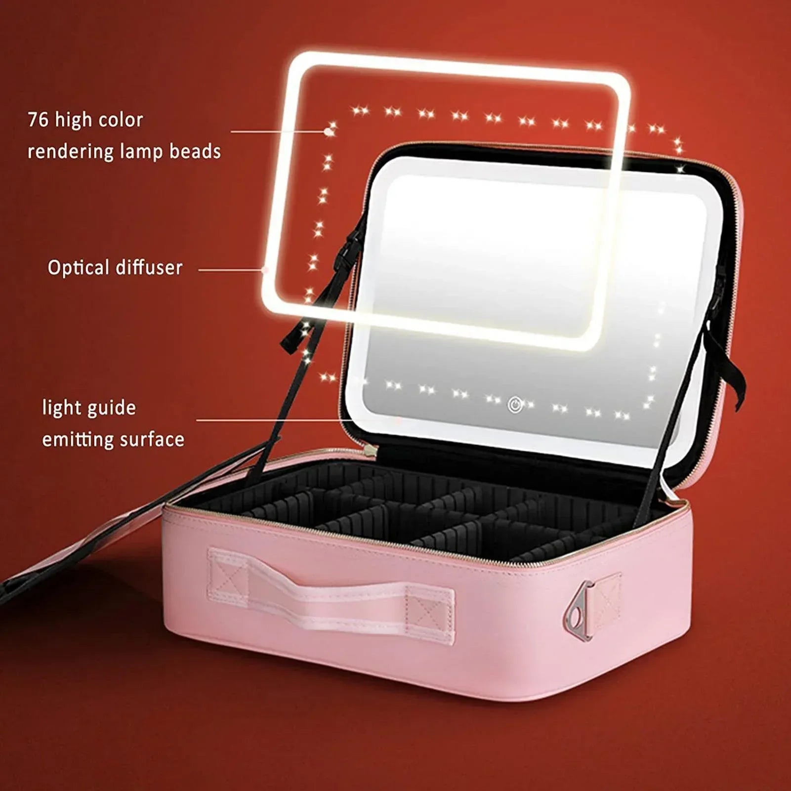 Maliben | Travel Cosmetic Case Led Mirror Makeup Bag