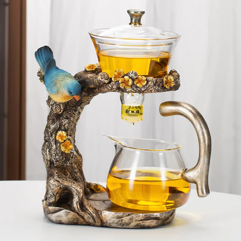 Maliben | Kung Fu Teapot Household Magnetic Extraction Semi-Automatic Lazy Tea Preparation Tool Glass Tea Set