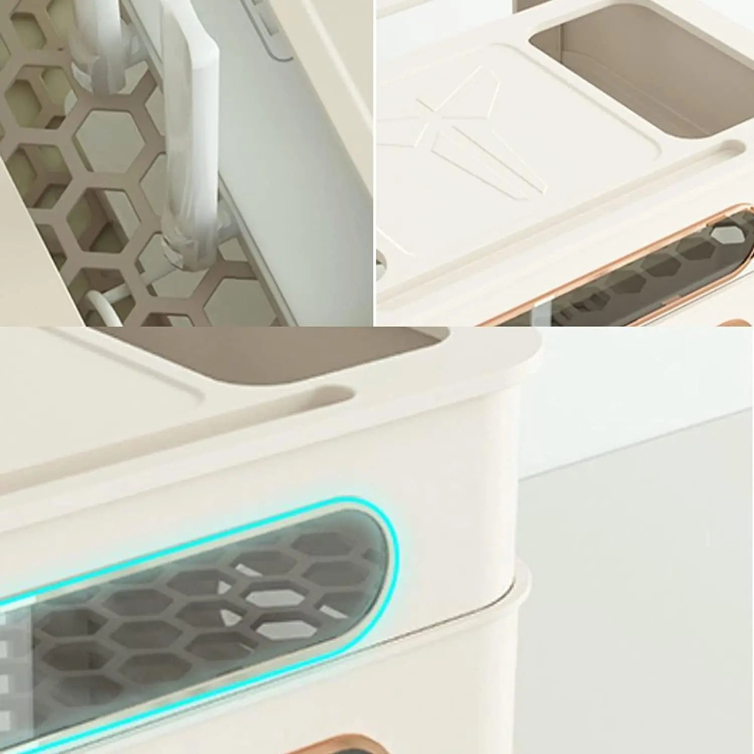 Maliben | Hidenet Wlan Router Storage Box | With Cable Management & Socket Compartment | Transparent & Removable | 1–4 Levels Selectable