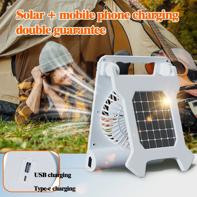 Maliben | Solar Camping Fan | Foldable Solar Panel | Power Bank & Led Light | Ultra-Lightweight Brand Name: Venturiox