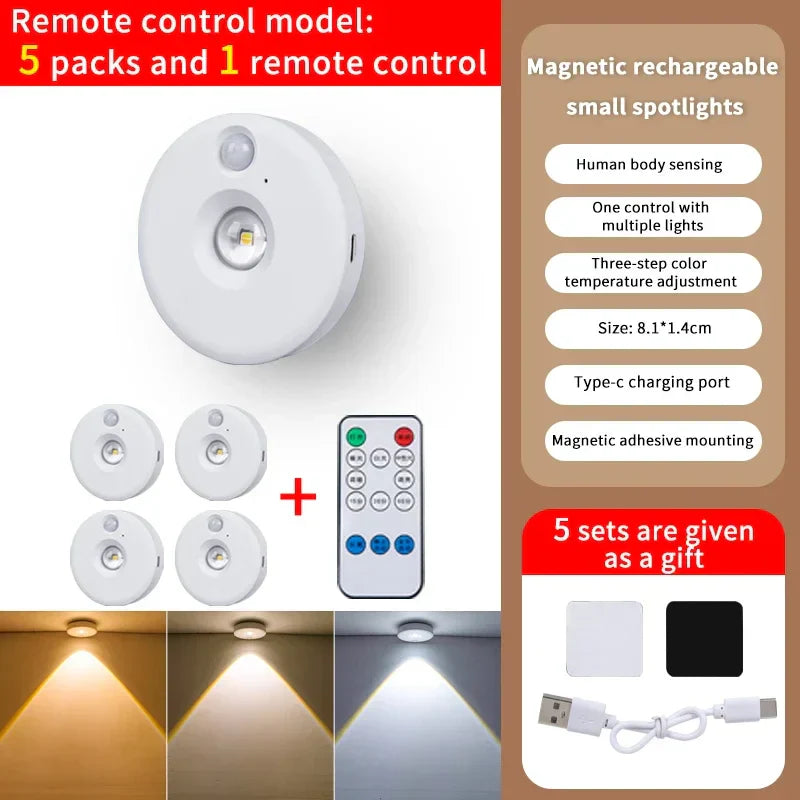 Maliben | Lumoline | Pir Motion Detector Led Light | Dimmable & Rechargeable | Wireless