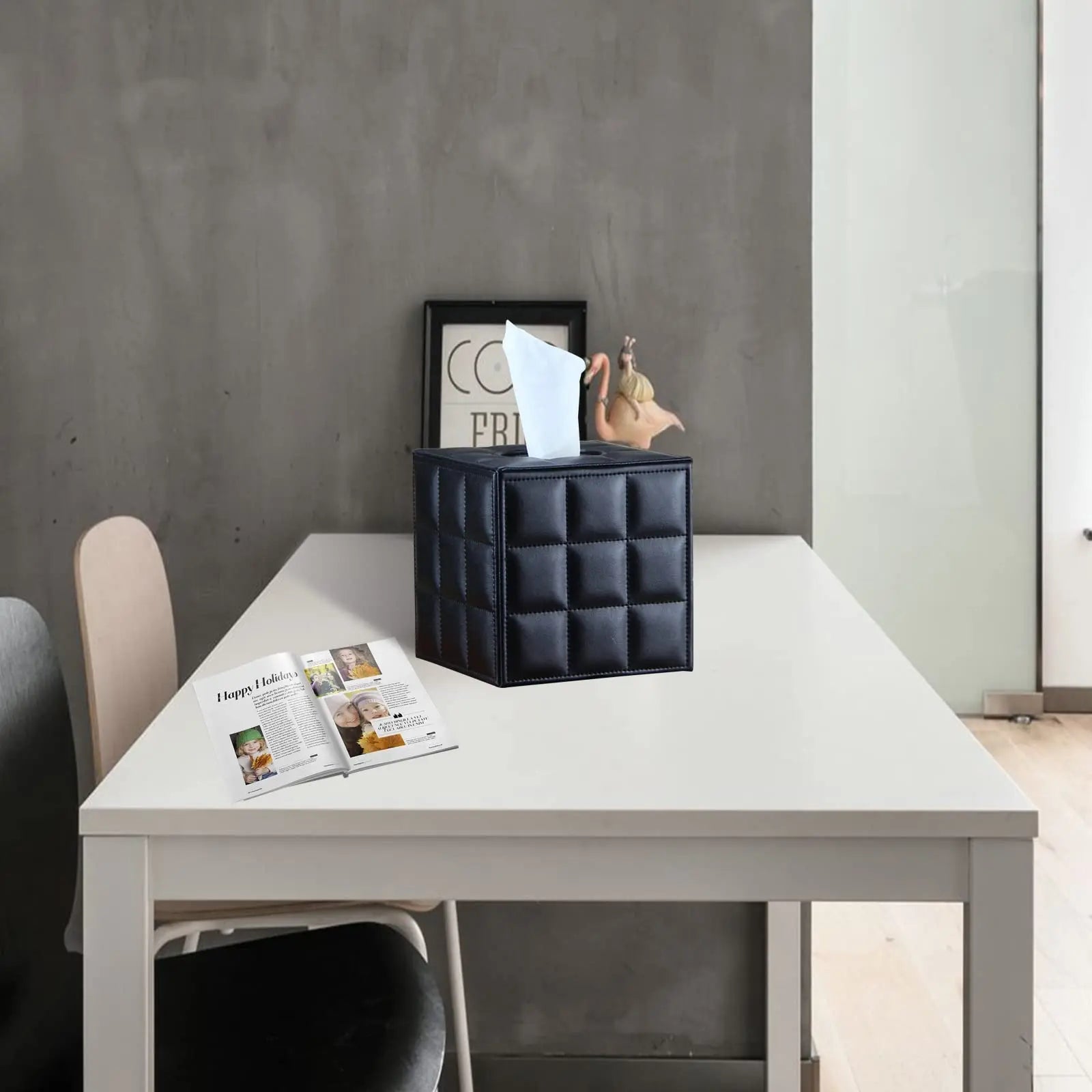 Maliben | Modern Tissue Box Holder Square, Napkin Holder Pump Paper Case Dispenser, Facial Tissue Box Cover for Home Bathroom Office Desk