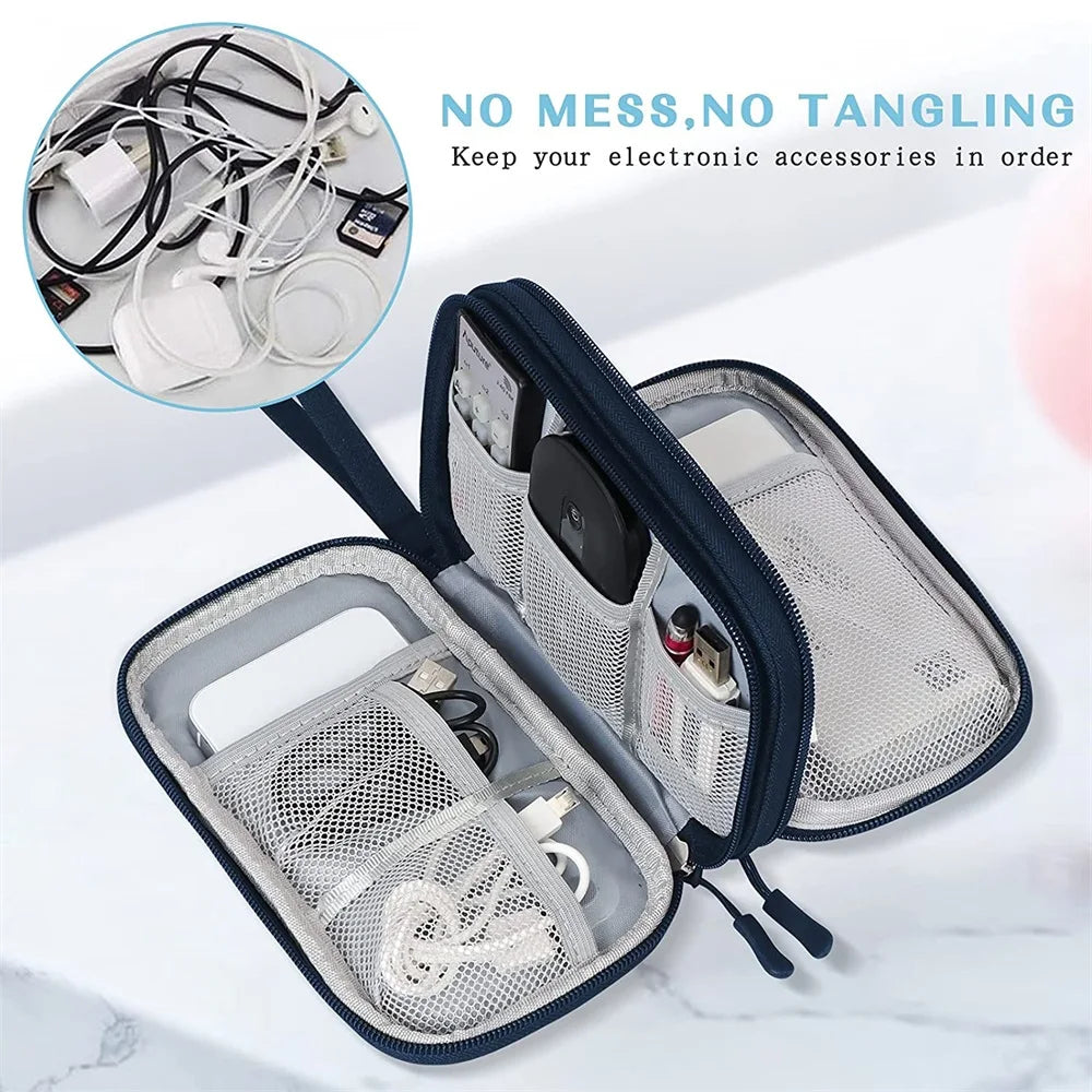 Maliben | Techviva Packsafe Electronic Organizer Bag | 2-Layer & Waterproof | For Cables, Chargers, Usb & Accessories | Compact & Portable