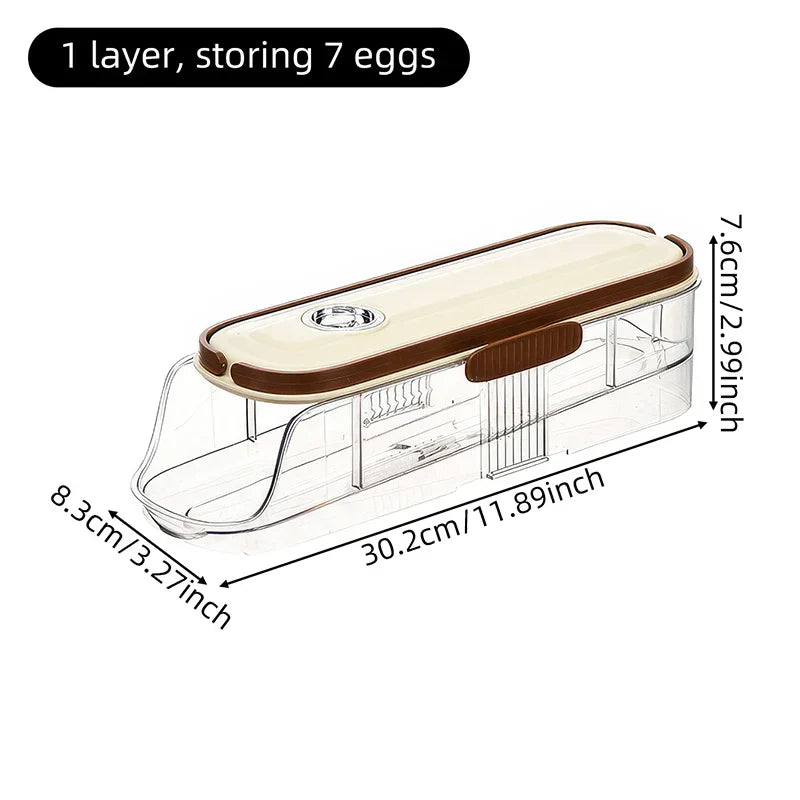 Maliben | Fridge Organizer Automatic Rolling Transparent Egg Storage Box
