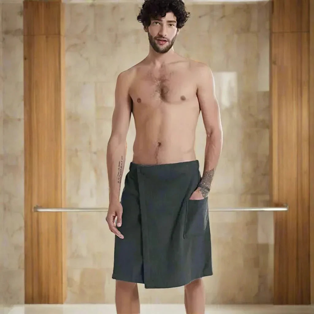 Maliben | Portable Bath Towel Robe – Soft & Versatile Bath Towel With Pockets For Sauna, Beach & Fitness