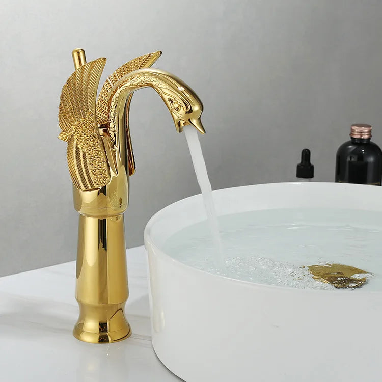 Maliben | Swan Single Handle Golden Basin Faucet