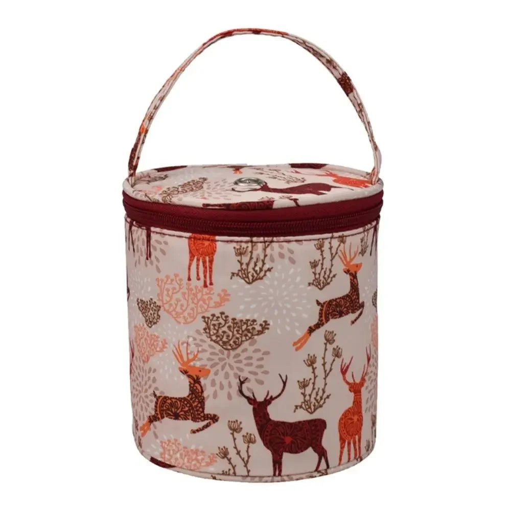 Maliben | Wollina Yarn Bag | Cylindrical Wool Pouch Made Of Polyester | Compact & Portable | For Crochet & Knitting Accessories