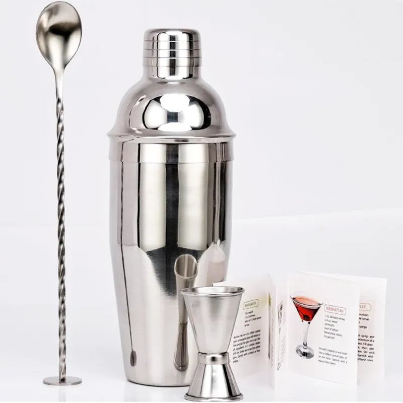 Maliben | 550 ml/750 ml Stainless Steel Cocktail Shaker Mixer Drink Bartender Set Bar Set Tools With Wine Rack Stand Tool for Birthday Gift