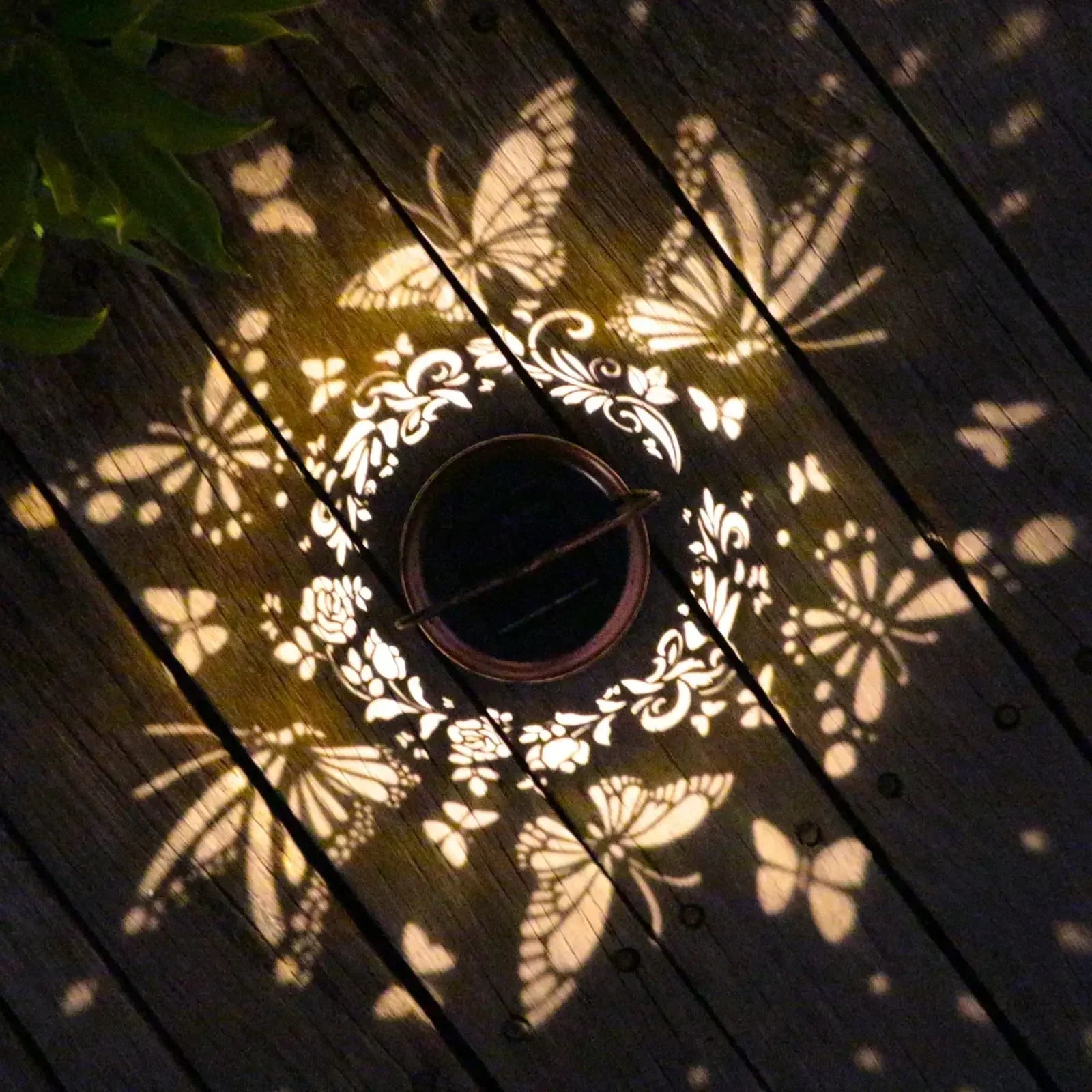 Maliben | Luminara Solflair Solar Lantern | Retro Design With Butterfly Motif | Ip65 Waterproof | Warm Light For Garden & Balcony