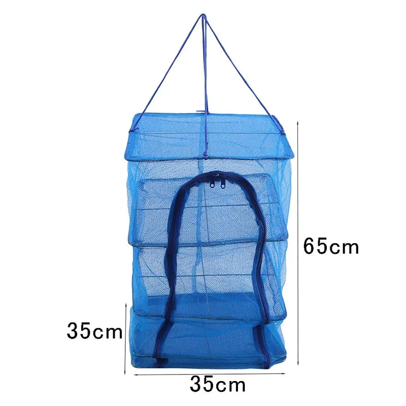 Maliben | Drying Net Aerodry 3x | Collapsible Hanging Basket With 3 Levels | For Fish, Herbs, Vegetables & Plants | 35×35×65 Cm
