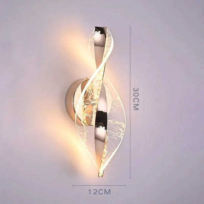 Maliben | Led Wall Light Nordglow | Modern Acrylic & Metal Design | 3-Color Light | Creative Interior Lighting For Living Room & Bedroom