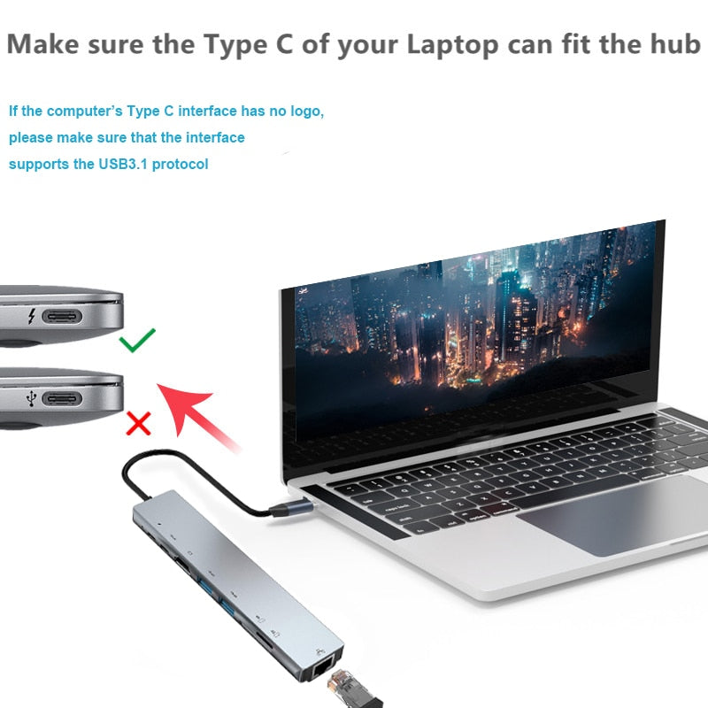 Maliben Thunderbolt 3 USB-C Hub with HDMI, PD, SD/TF for MacBook Air M1 and iPad Pro
