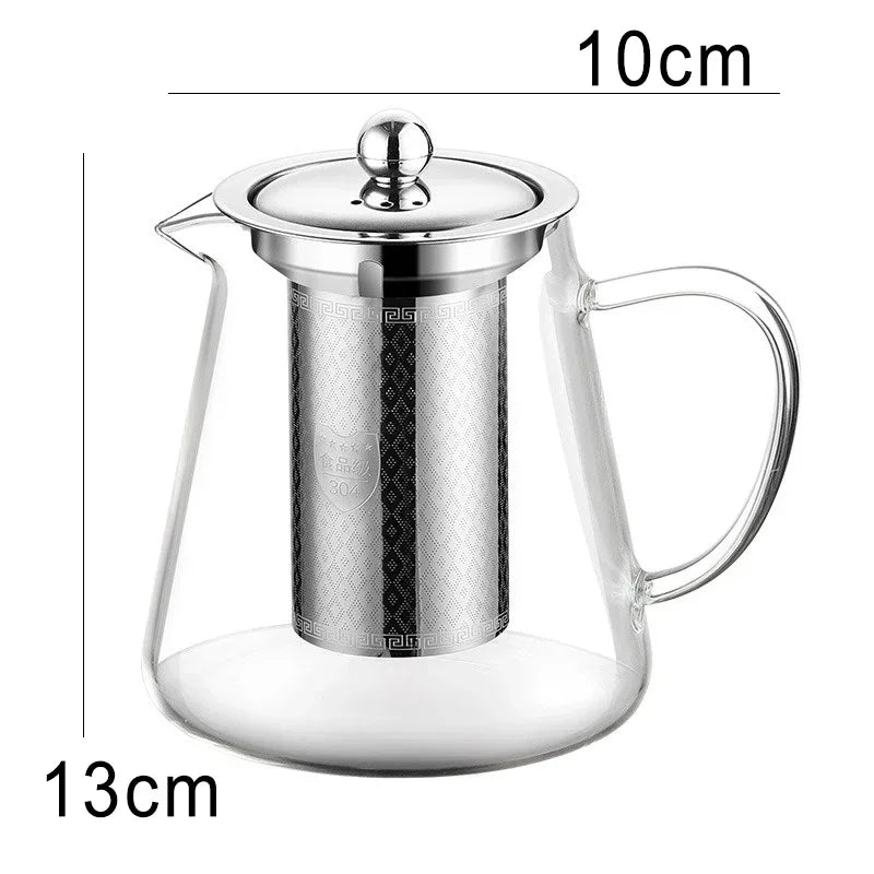 Maliben | 450ml-950ml Heat Resistant Glass Teapot – Stainless Steel Tea Filter, Flower Kettle For Kung Fu Tea, Puer And Oolong Tea