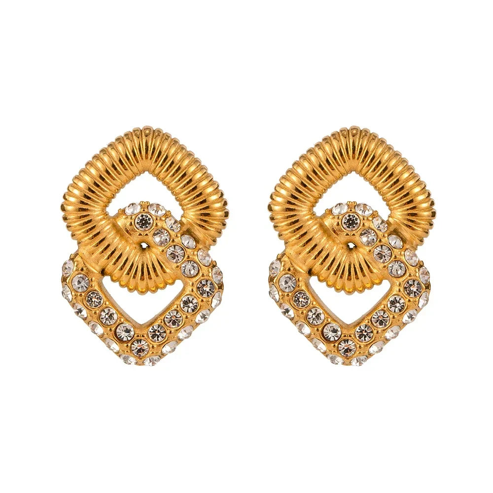 Maliben | 18k Textured Dual Squircle Earrings