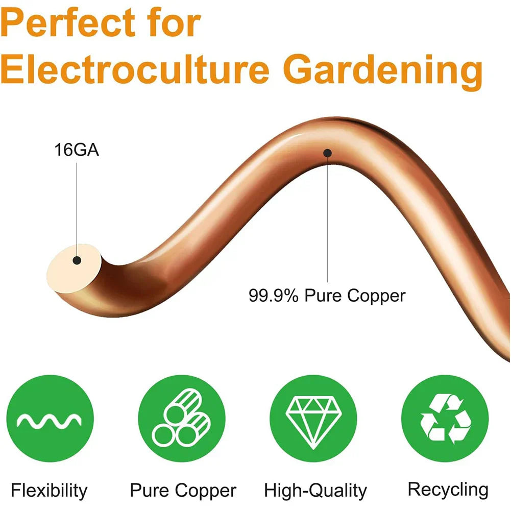 Maliben | Verdoraflux Electroculture Plant Antennas | Copper Growth Rods For Garden & Potted Plants | Promoting Plant Growth Without Fertilizer