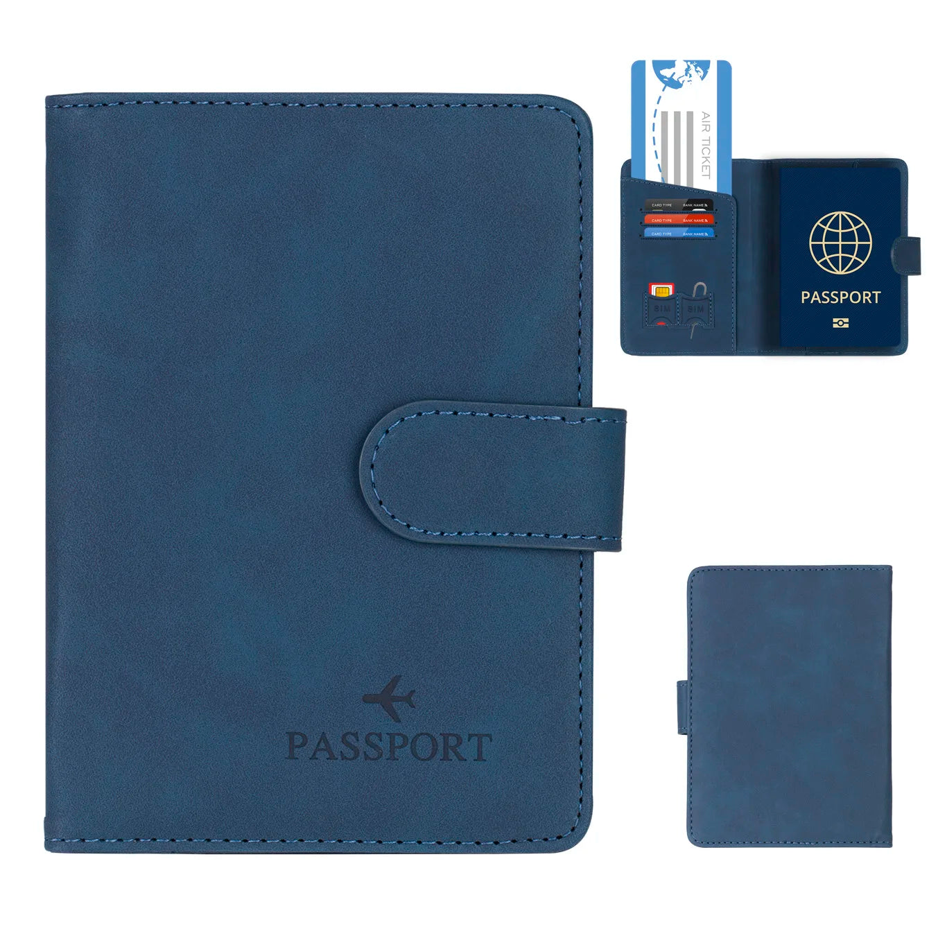 Maliben | Passport Holder Travello | Rfid Protection | Real Leather Look | For WoMen & men