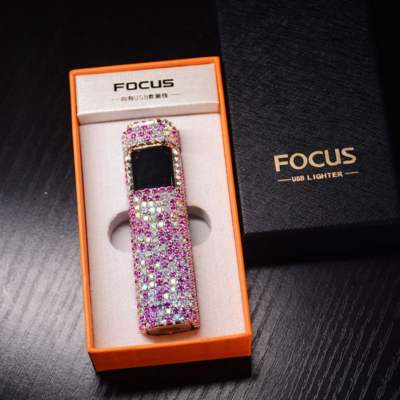 Maliben | Sparkle Stone Rhinestone Rechargeable Portable Lighter
