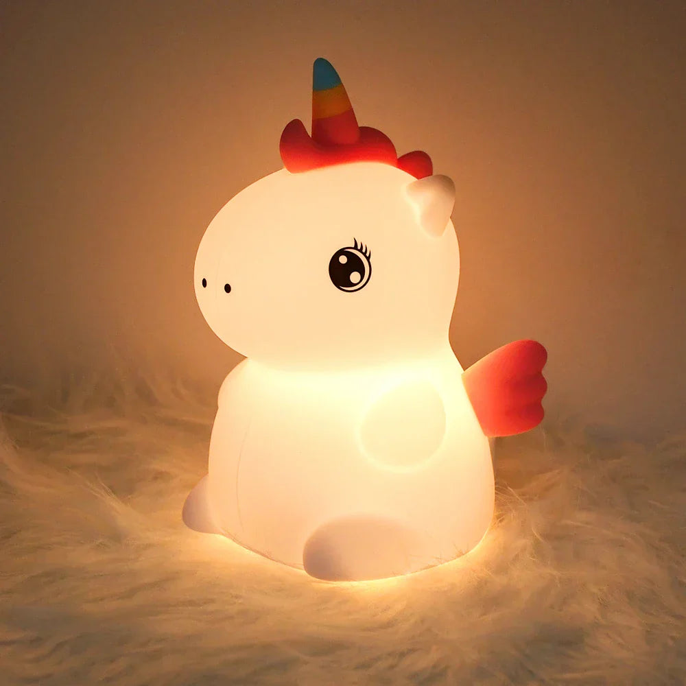 Maliben | Dreamicorn Led Night Light Unicorn | Soft Silicone & Usb Rechargeable | Touch Control & 2 Brightness Levels | Nursery & Gift Idea