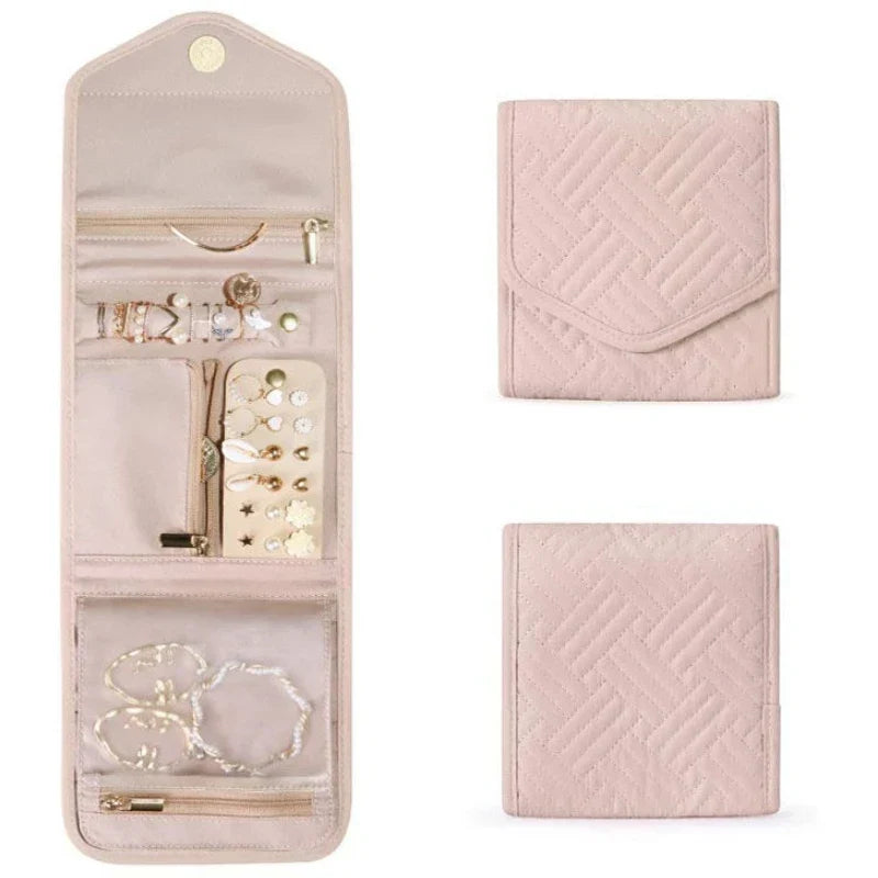 Maliben | Jewelry Bag Velmora Roll | Foldable & Space-SavIng | For Travel & Home | Velvet Look in 3 Colors
