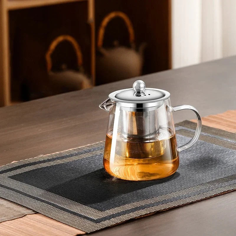 Maliben | 450ml-950ml Heat Resistant Glass Teapot – Stainless Steel Tea Filter, Flower Kettle For Kung Fu Tea, Puer And Oolong Tea