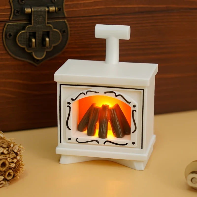 Maliben | Minoria Dollhouse Fireplace Miniature | With Light Effect | 1:12 Scale | Christmas & Home Decor | 7 × 4.9 Cm