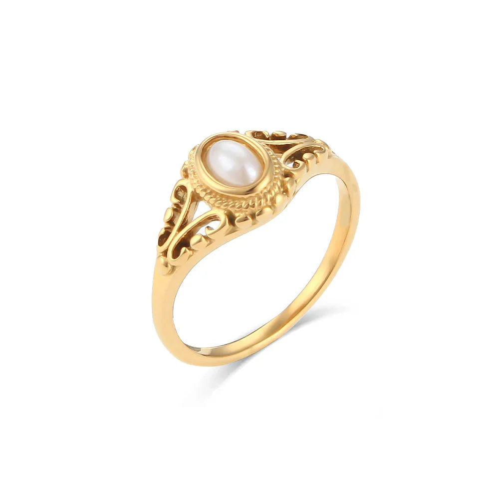 Maliben | 18k Vintage Inspired Pearl Ring