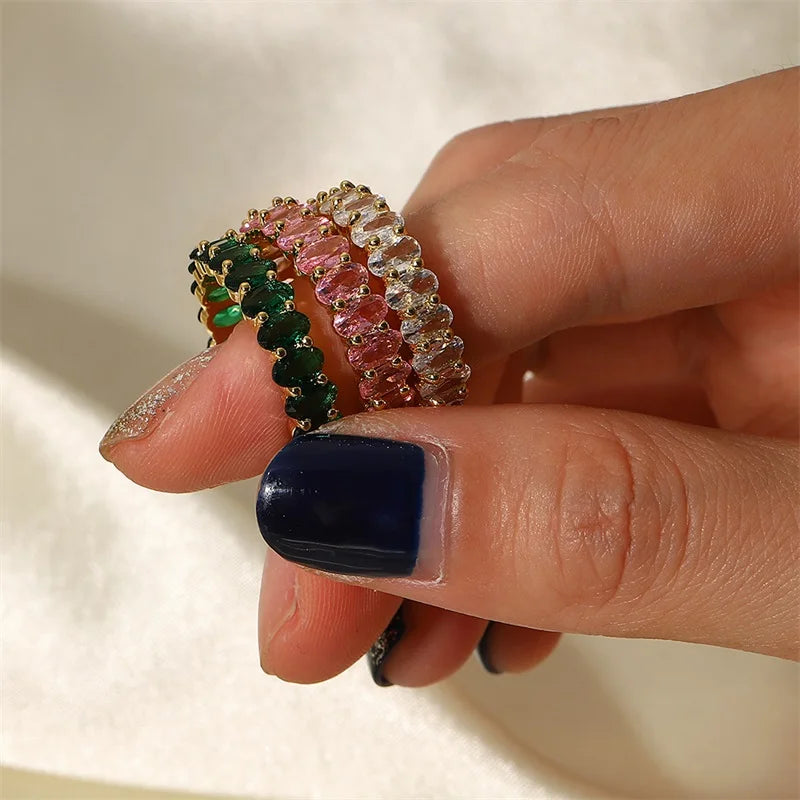Maliben | Dainty Oval Cut Diamond Adorned Ring