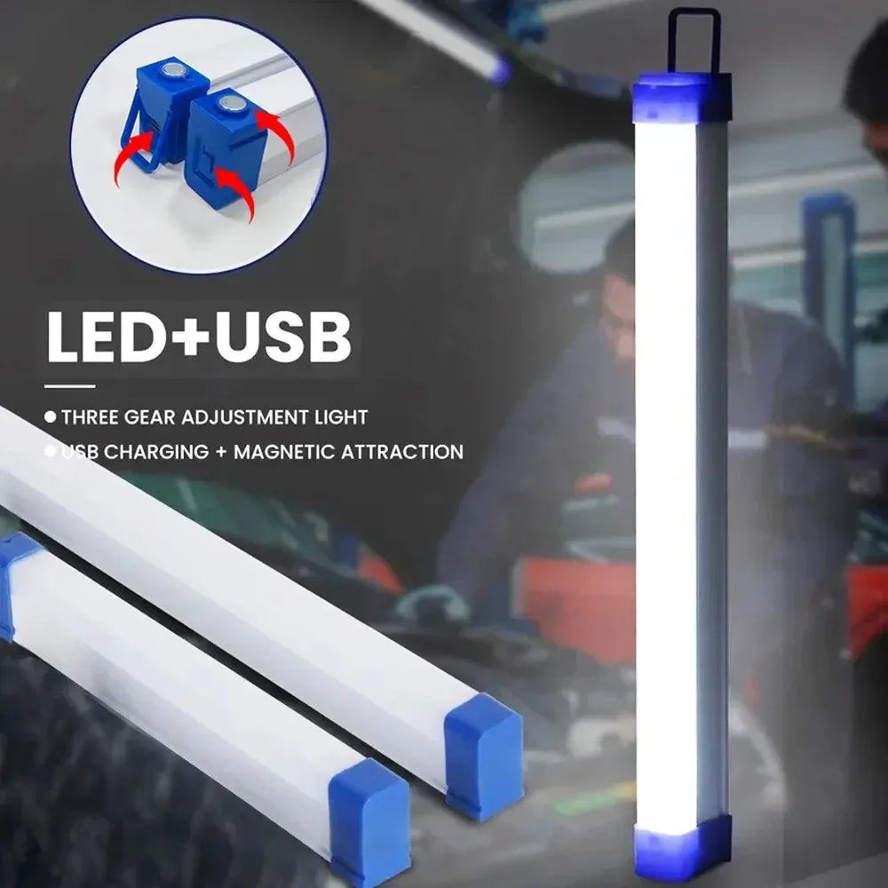 Maliben | Magnabeam Led Tube | Rechargeable Camping Lamp With Magnet & Hook | 32/52 Cm | Portable Emergency Light For Outdoor & Vehicle
