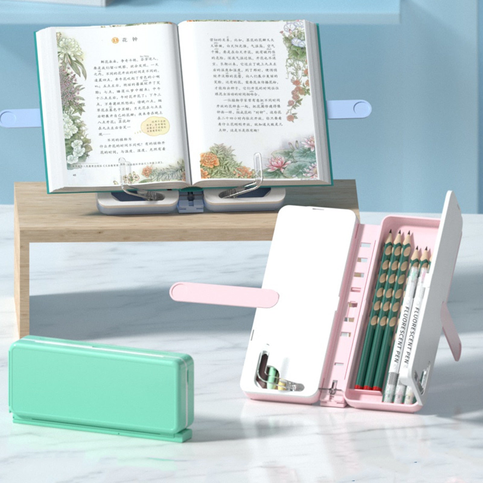 Maliben | Multifunctional Foldable Book Holder Stationery Box