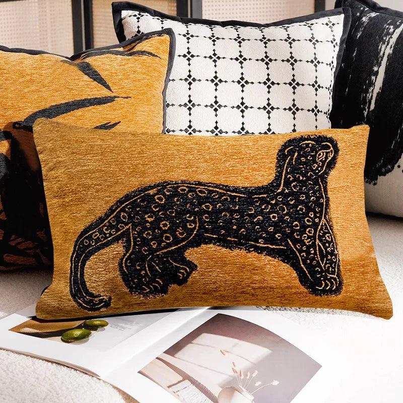 Maliben | Luxury Embroidered Decorative Cushion With Horse Print For Sofa And Living Room