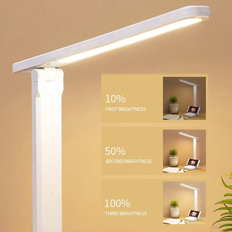 Maliben | 6000 Mah Rechargeable Led Desk Lamp Usb Touch Dimmable Foldable Eye-Friendly Reading Light