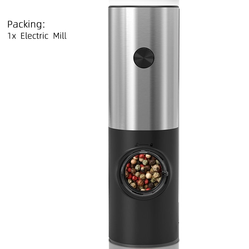 Maliben | Electric automatic pepper and salt mill with LED light and adjustable grind - Perfect for the kitchen or the restaurant