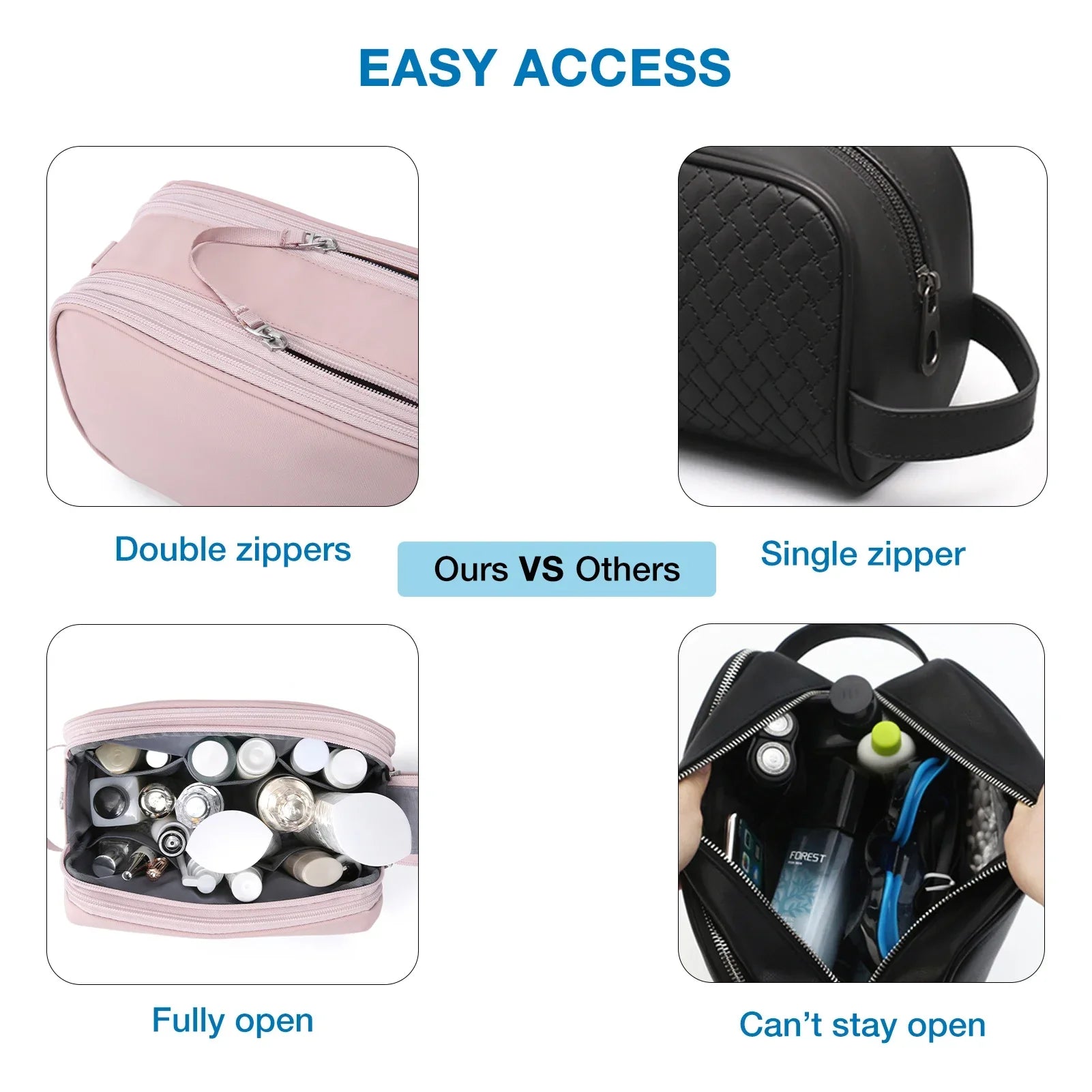 Maliben | Kosmetixo Waterproof Cosmetic Bag For Women & Men | Lightweight Toiletry Bag In S/M/L | Travel Accessories For Toiletries & Make-Up | Unisex Travel Organizer