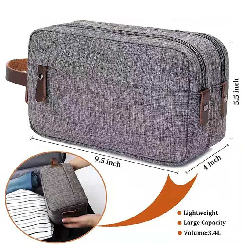 Maliben | Nylonéa Toiletry Bag Unisex | Water-Repellent | Canvas Design With Leather Handle | For Travel & Everyday Use