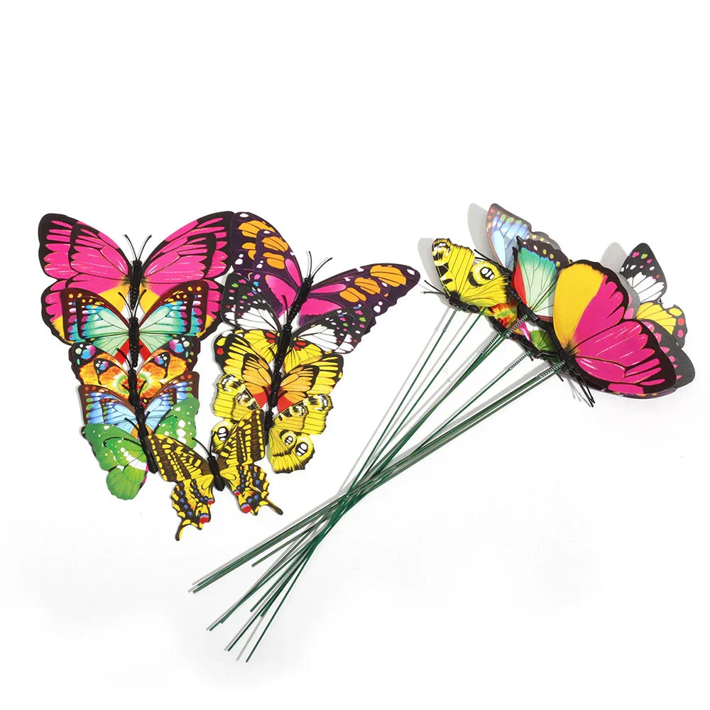 Maliben | Floraviva Butterfly Garden Stakes | Set Of 10 | Weatherproof & Colorful | For Beds, Flower Pots & Balcony