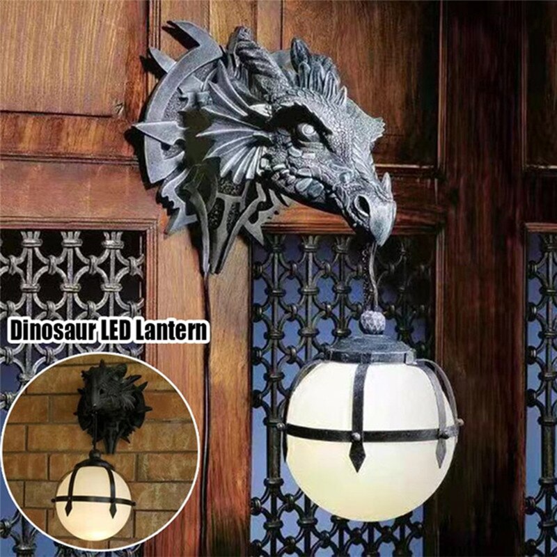 Maliben | LED Lantern with Dragon Head made of Resin for Unique Halloween Decoration