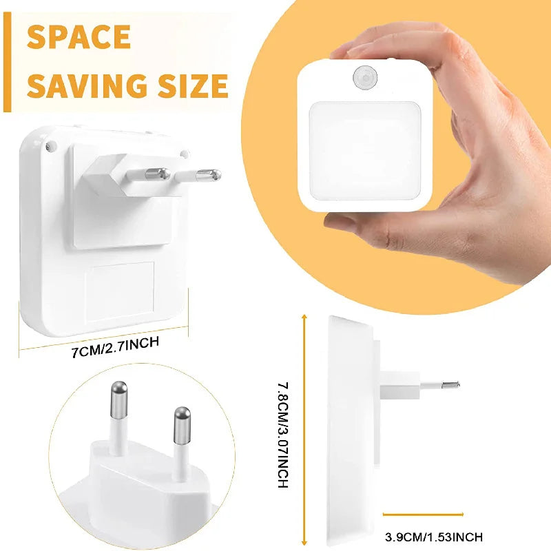 Maliben | Sensilux Mini Led Night Light | With Motion Sensor | Warm & Cool White | For Hallway, Bedroom & Bathroom