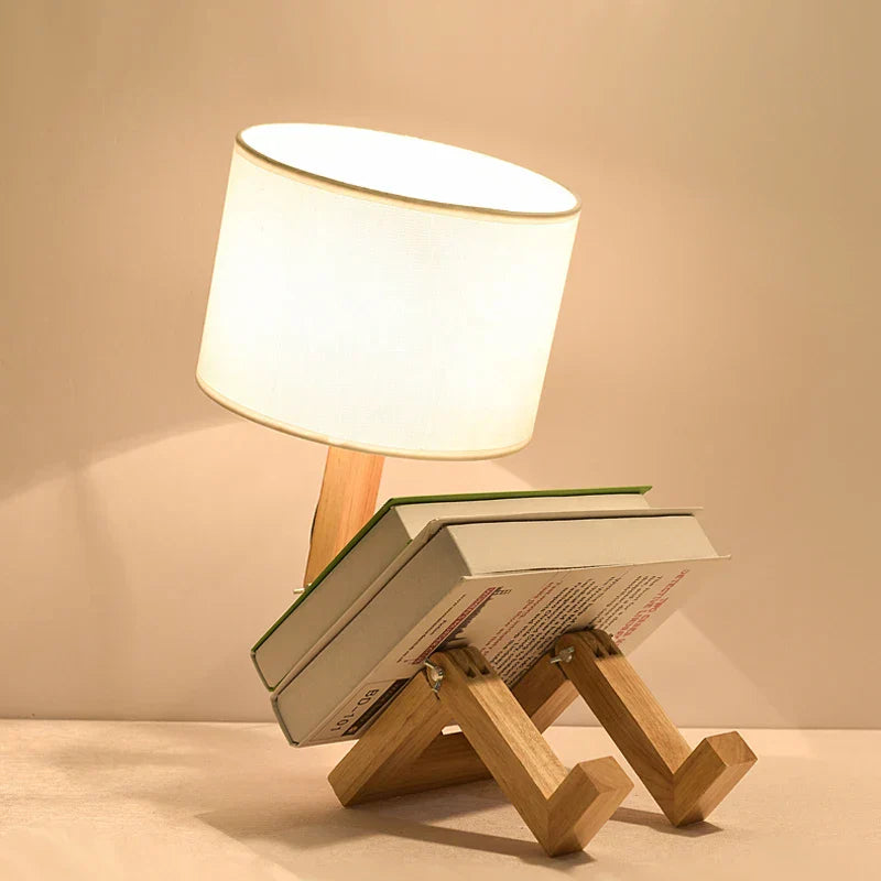 Maliben | Playful Robot Table Lamp - Made Of Sustainable Wood For Creative Spaces