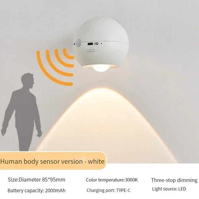 Maliben | Rotating Mini Magnetic Rechargeable Wall Lamp