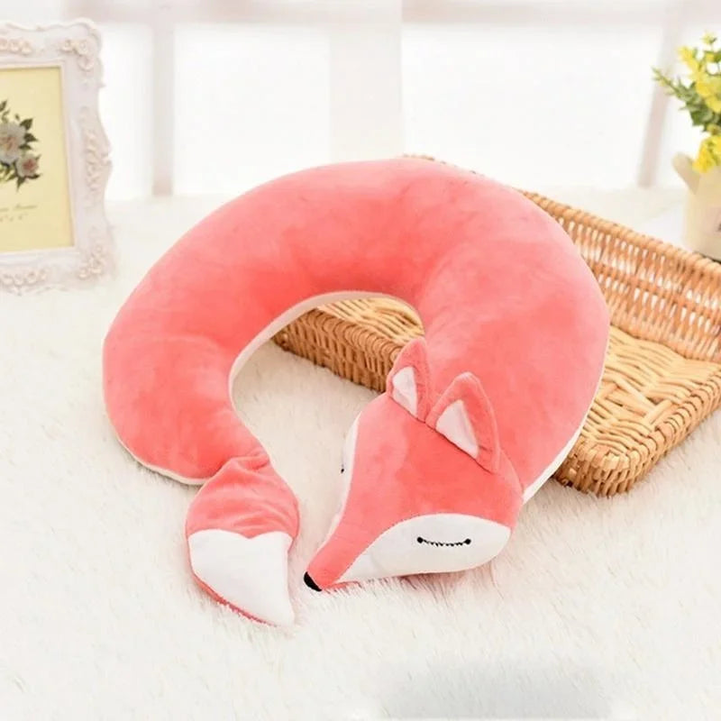 Maliben | Reisefuchs Neck Pillow | Super Soft & Ergonomic | Cartoon Fox Design | For Children & Adults