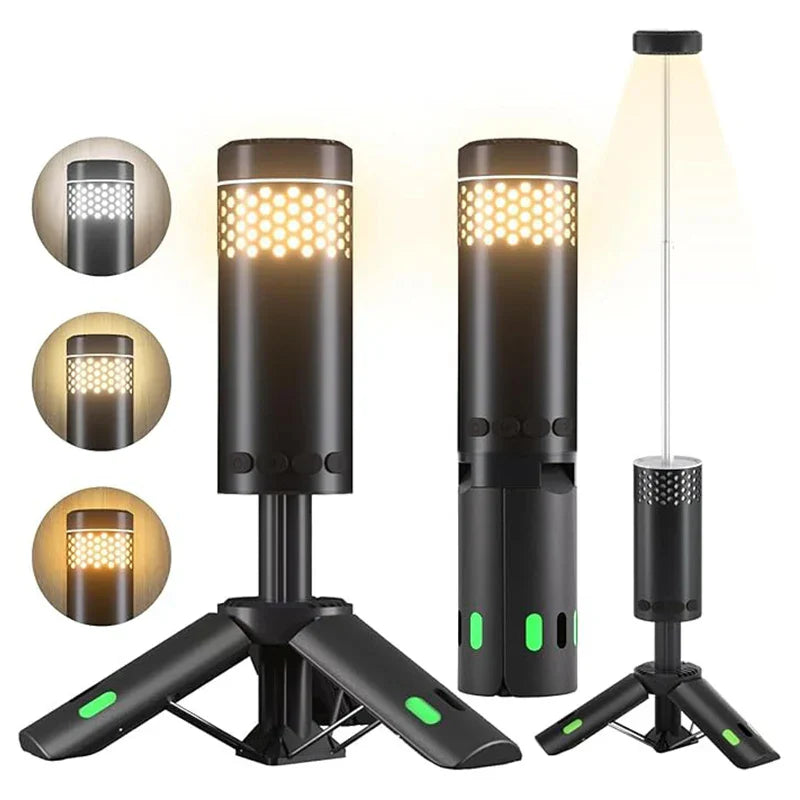 Maliben | Lumapeak Camping Lamp | 10,000 Mah Battery | Telescopic Design & Tripod | Dimmable With Sos Function | Outdoor & Emergency Lamp