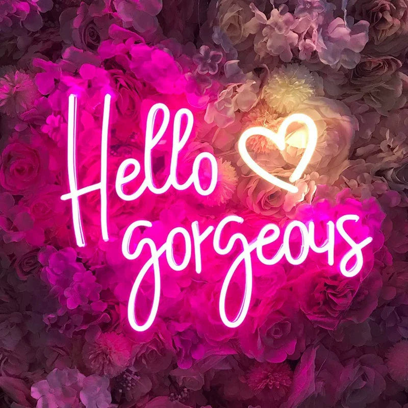 New Led Backboard Neon Light "Hello Gorgeous"