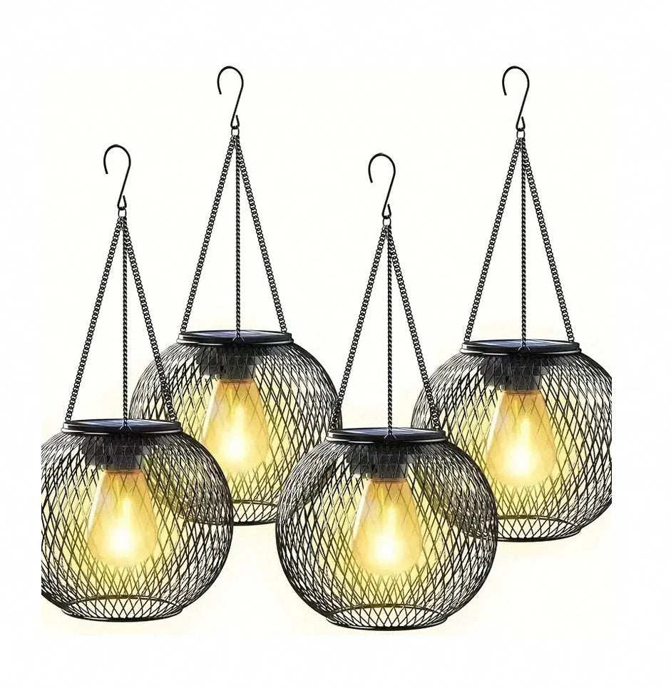 Solar Outdoor Garden Waterproof Hollow Hanging Light