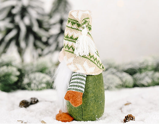 Nordic Green Style Faceless Elf Plush Rudolf Doll