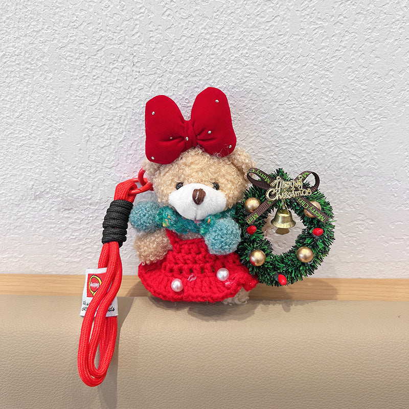 Cute Cartoon Scarf Plush Bear Keychain