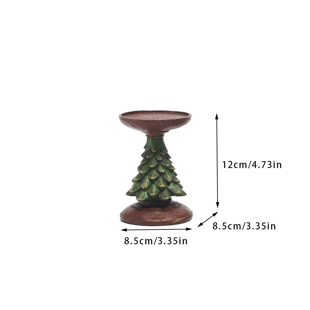 Green Cedar Christmas Tree Candle Holder Ornament