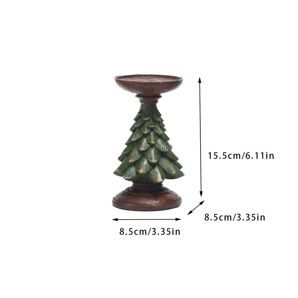 Green Cedar Christmas Tree Candle Holder Ornament