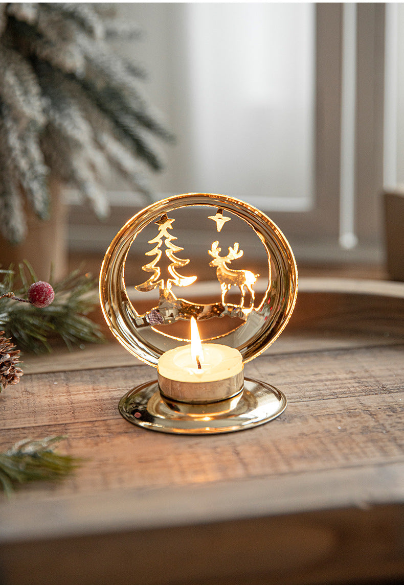 Golden Projection Iron Art Christmas Lantern