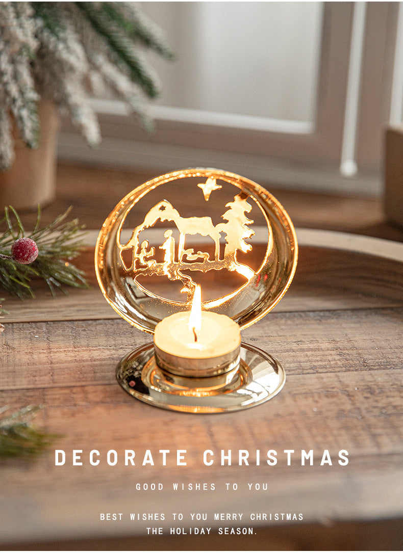 Golden Projection Iron Art Christmas Lantern