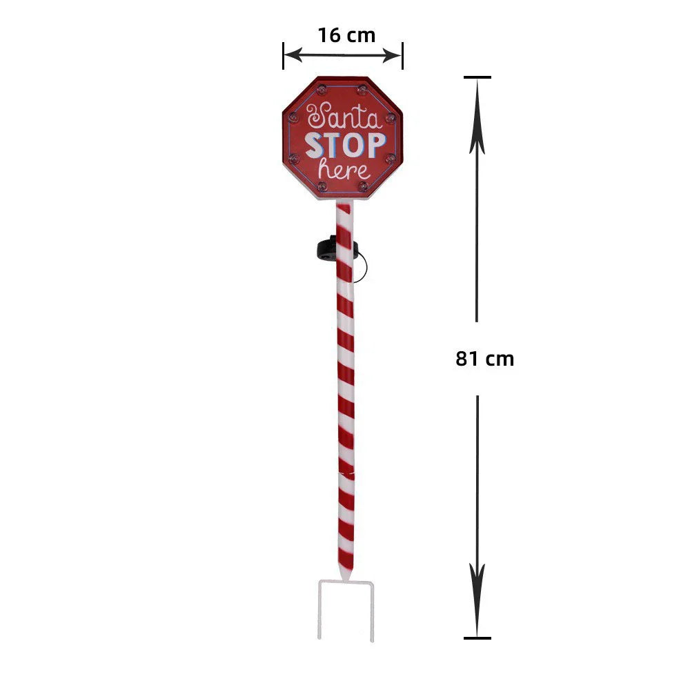 Christmas Iron Art Solar Outdoor Lawn Stake